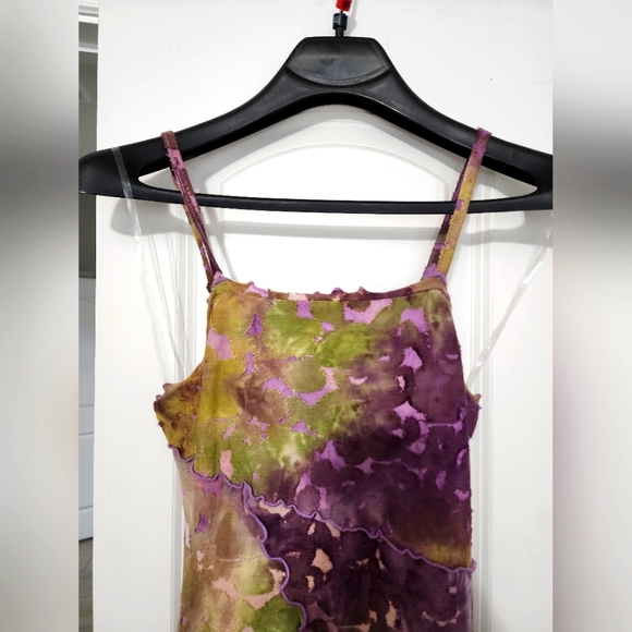 Fairycore Bohemian Green and Purple Dress - Picture 4 of 5